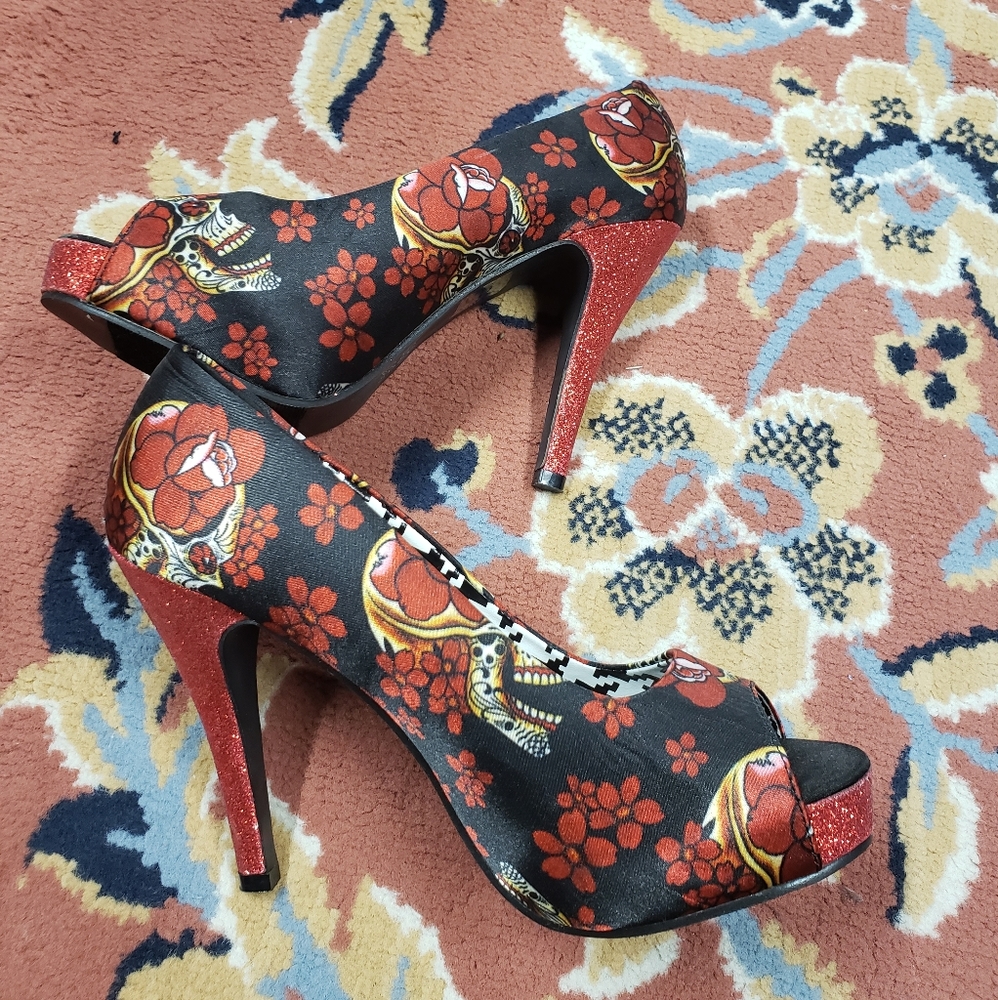 Iron Fist Glitter Skull Shoes